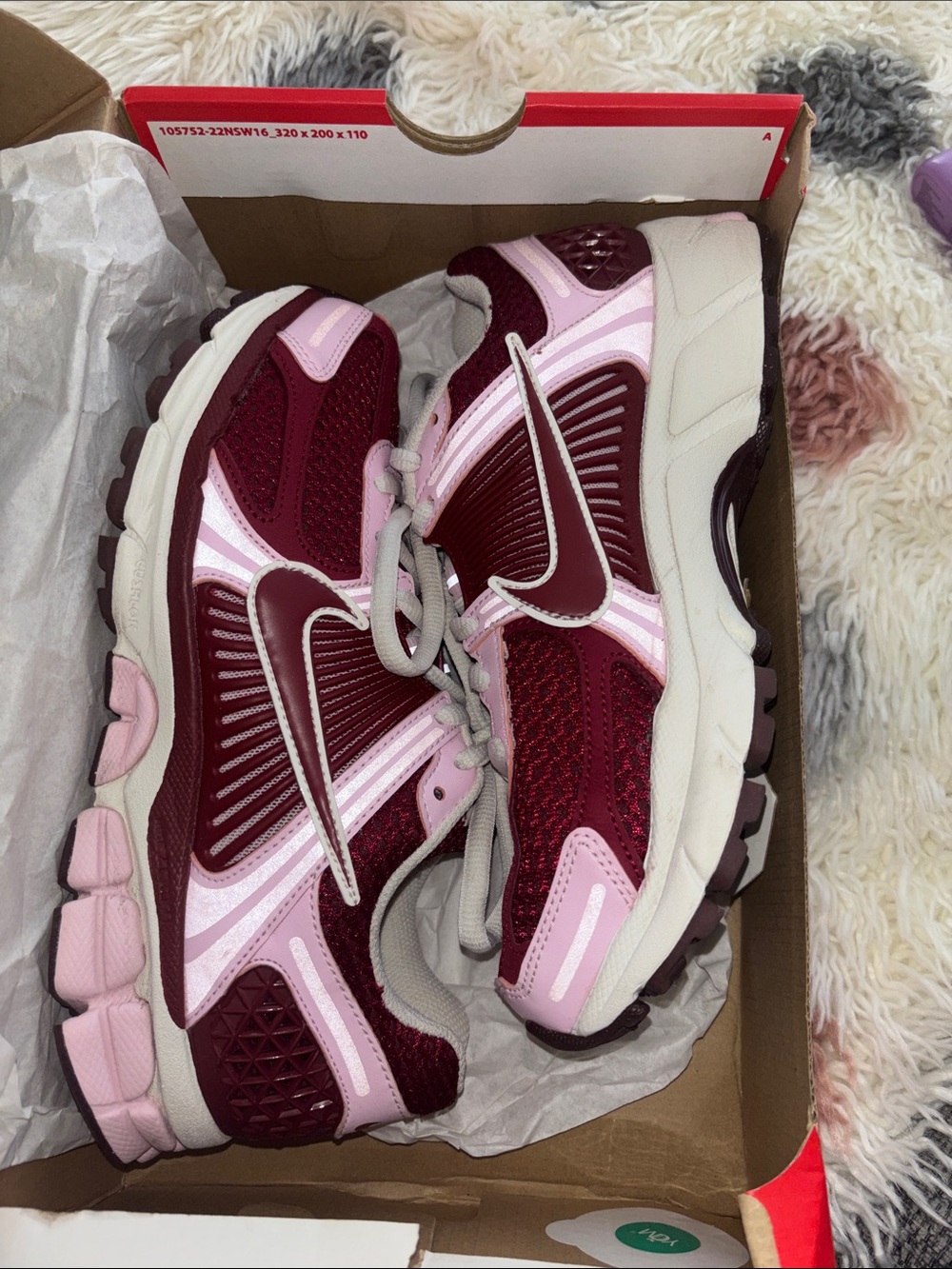 Nike Women’s Sneakers — Burgundy and Light Pink